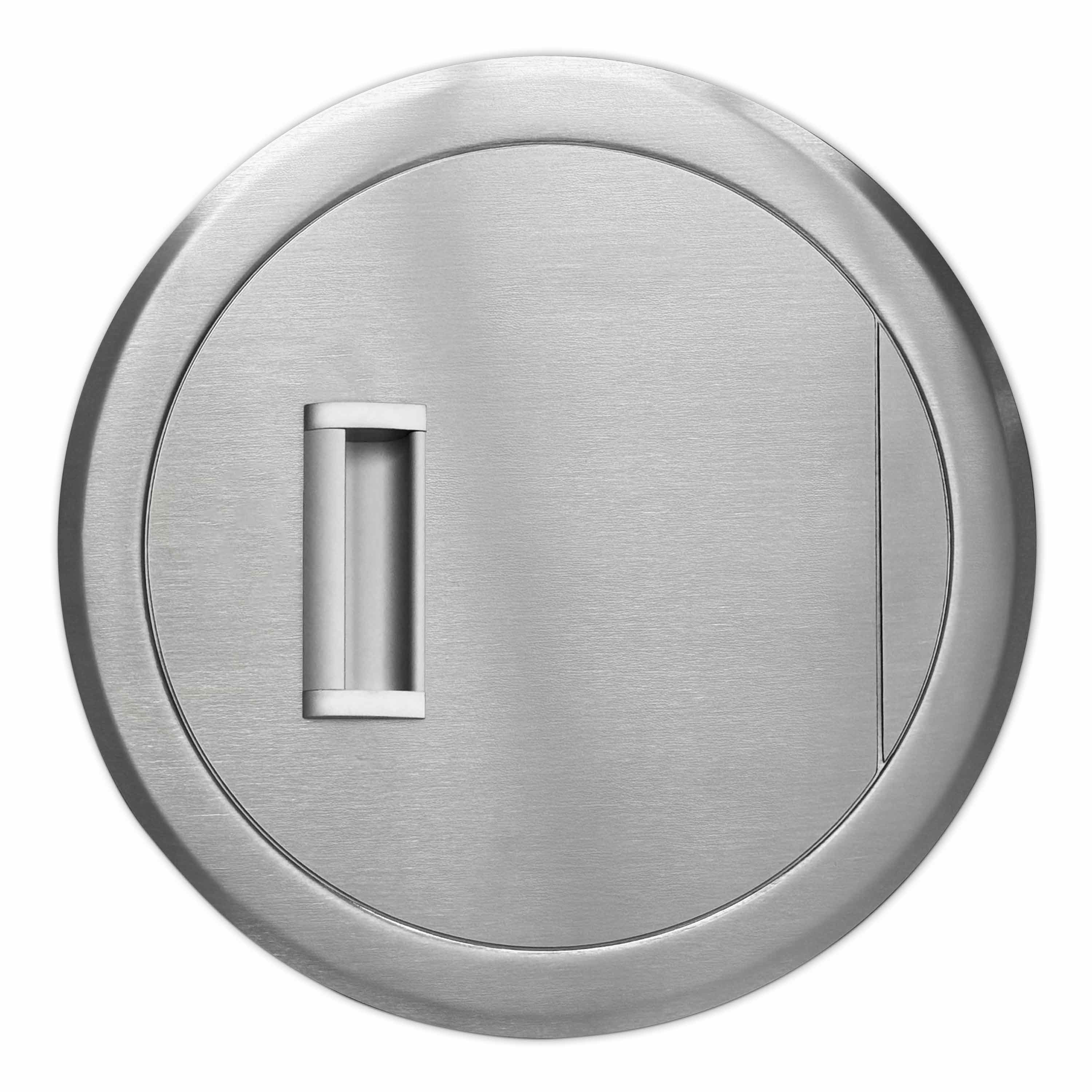 Einwurftür Metall - Edelstahl - einwandig - ohne Dichtung - schmaler Rahmen - rund/rund/rund - ⌀ 250 mm