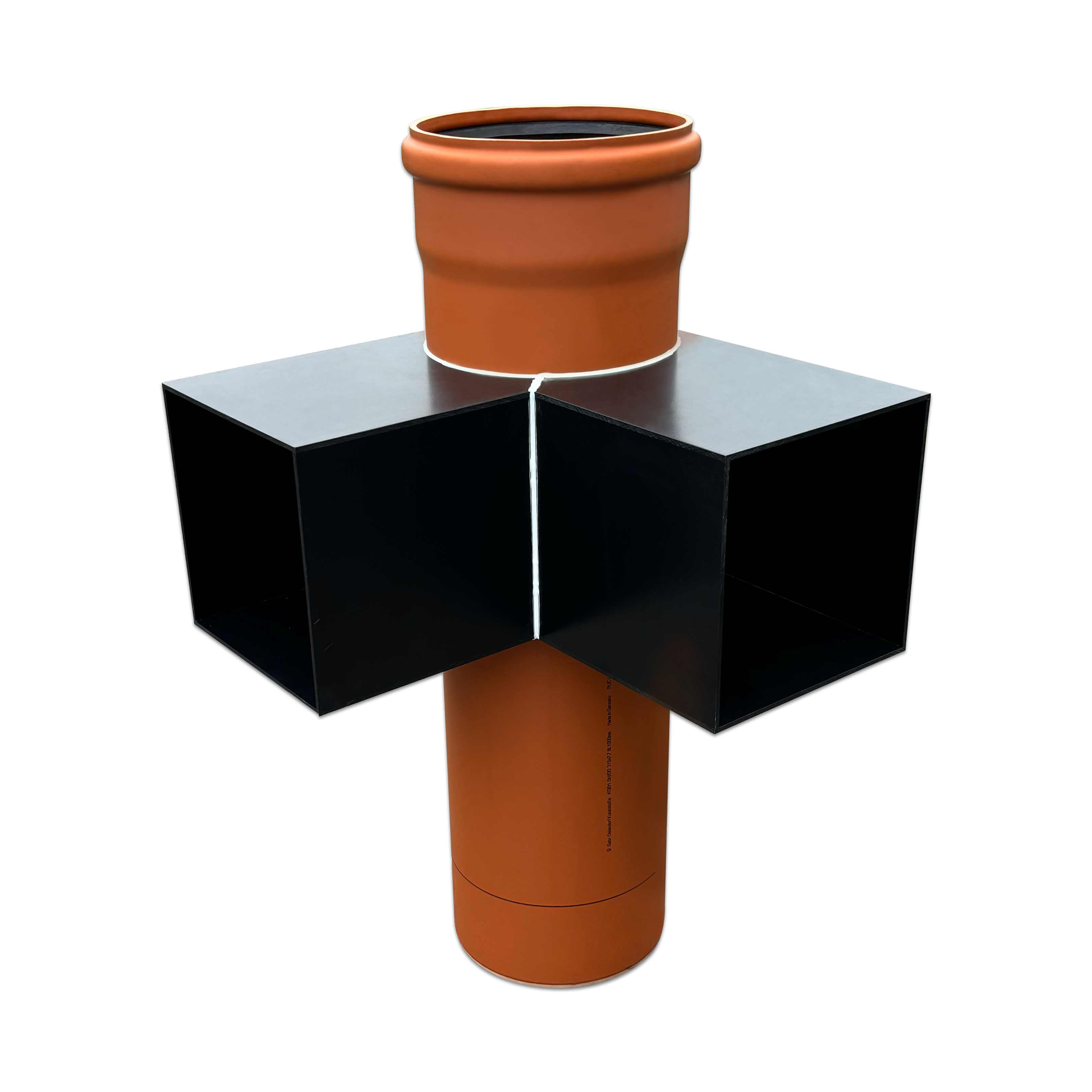 Sonder-Eck-KG-Schurrenrohr in ABS-PVC für KG-Rohre (250 mm oder 315 mm)