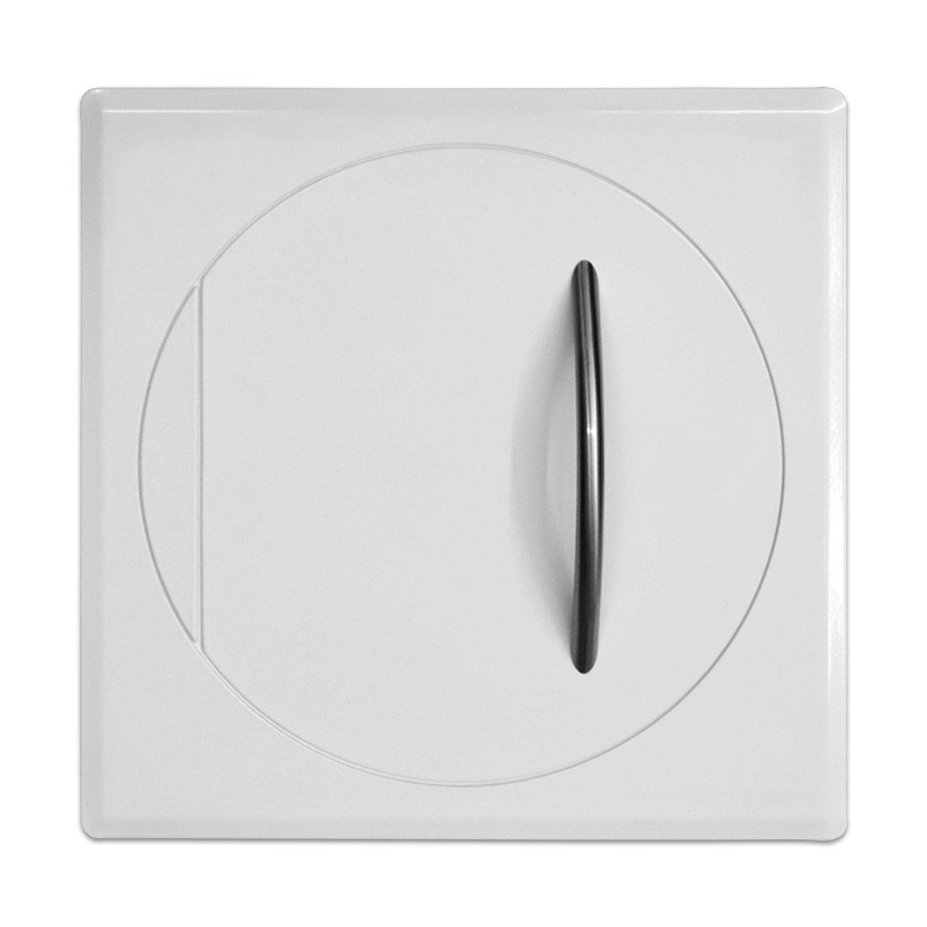 Einwurftür Metall - Weiß - einwandig - ohne Dichtung - eckig/rund/rund - ⌀ 300 mm