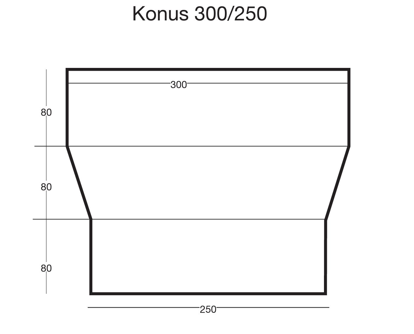 KONUS 300mm auf 250mm
