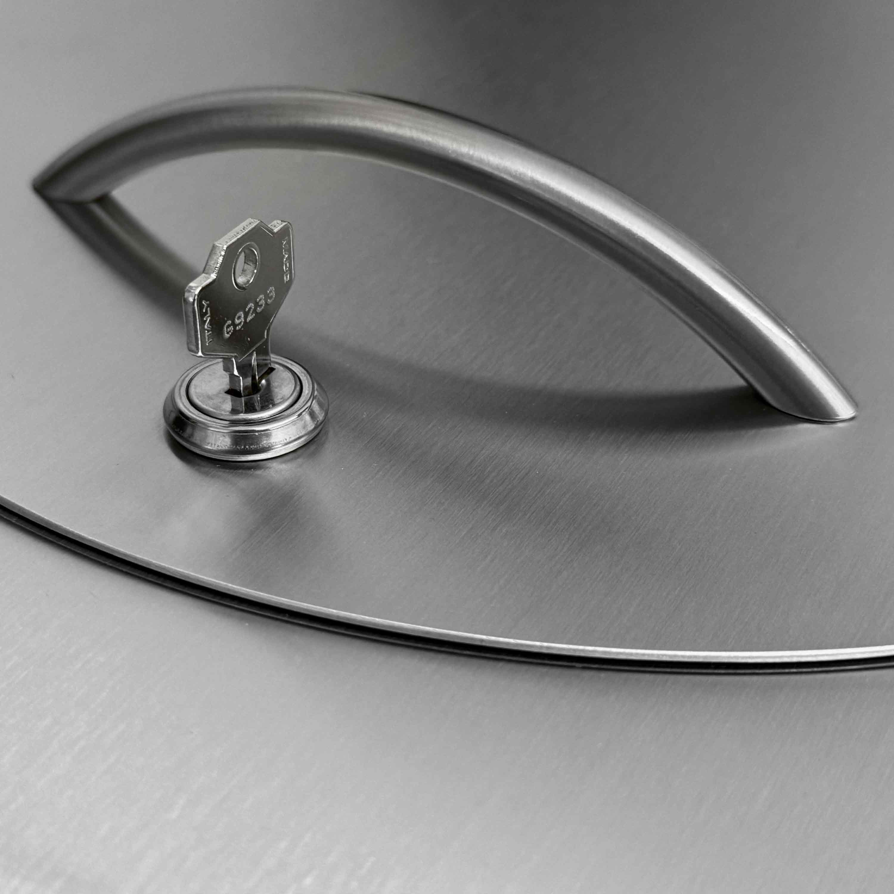 Einwurftür Metall - Edelstahl - einwandig - ohne Dichtung -  rund/rund/rund - ⌀ 300 mm