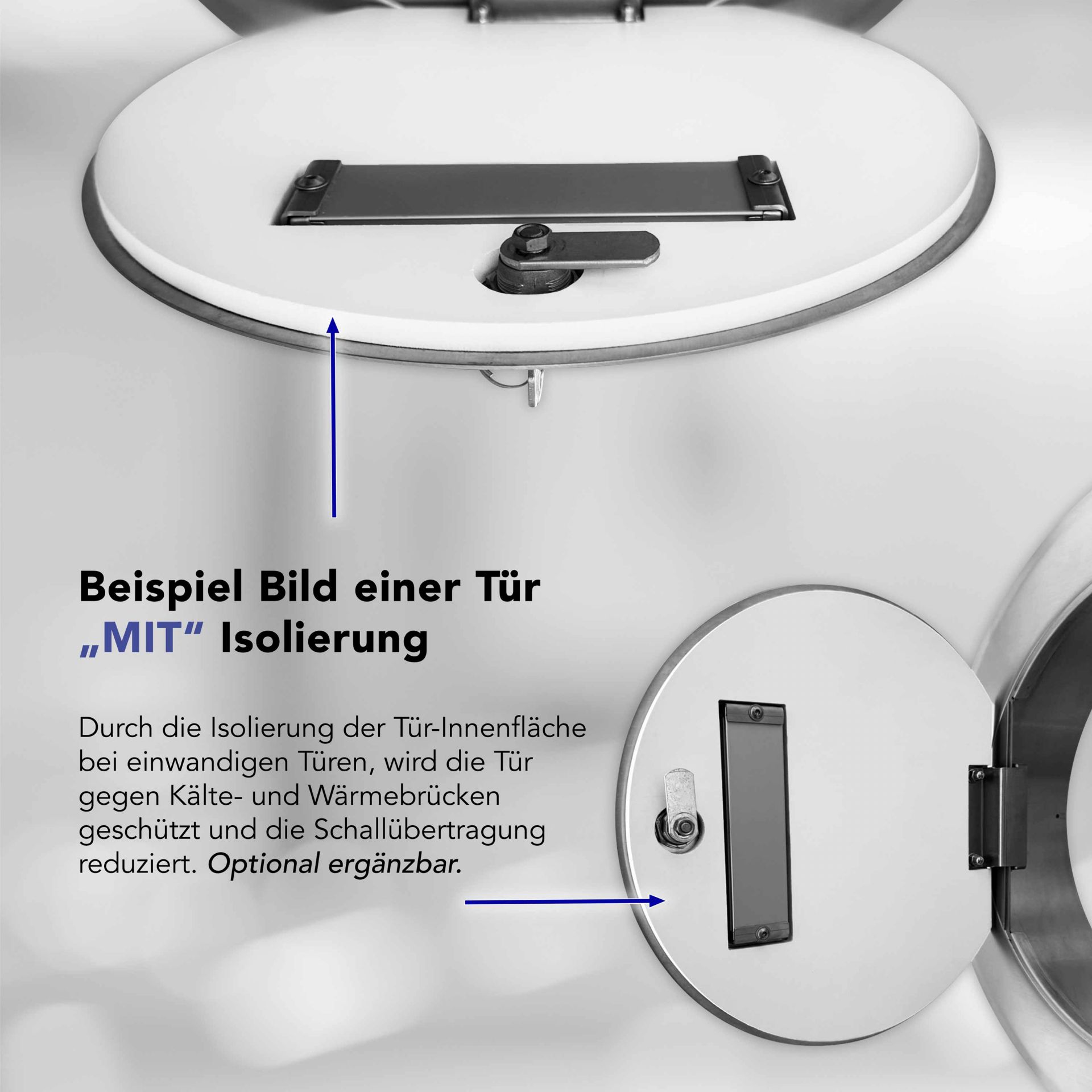 Einwurftür Metall - Weiß - einwandig - ohne Dichtung - rund/rund/rund - ⌀ 300 mm