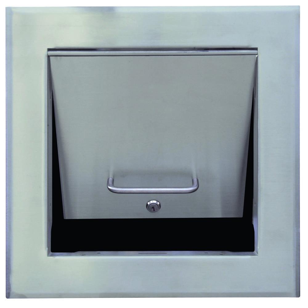 Pendel-Einwurftür Metall - Edelstahl - einwandig - ohne Dichtung - breiter Rahmen - 300x300 mm