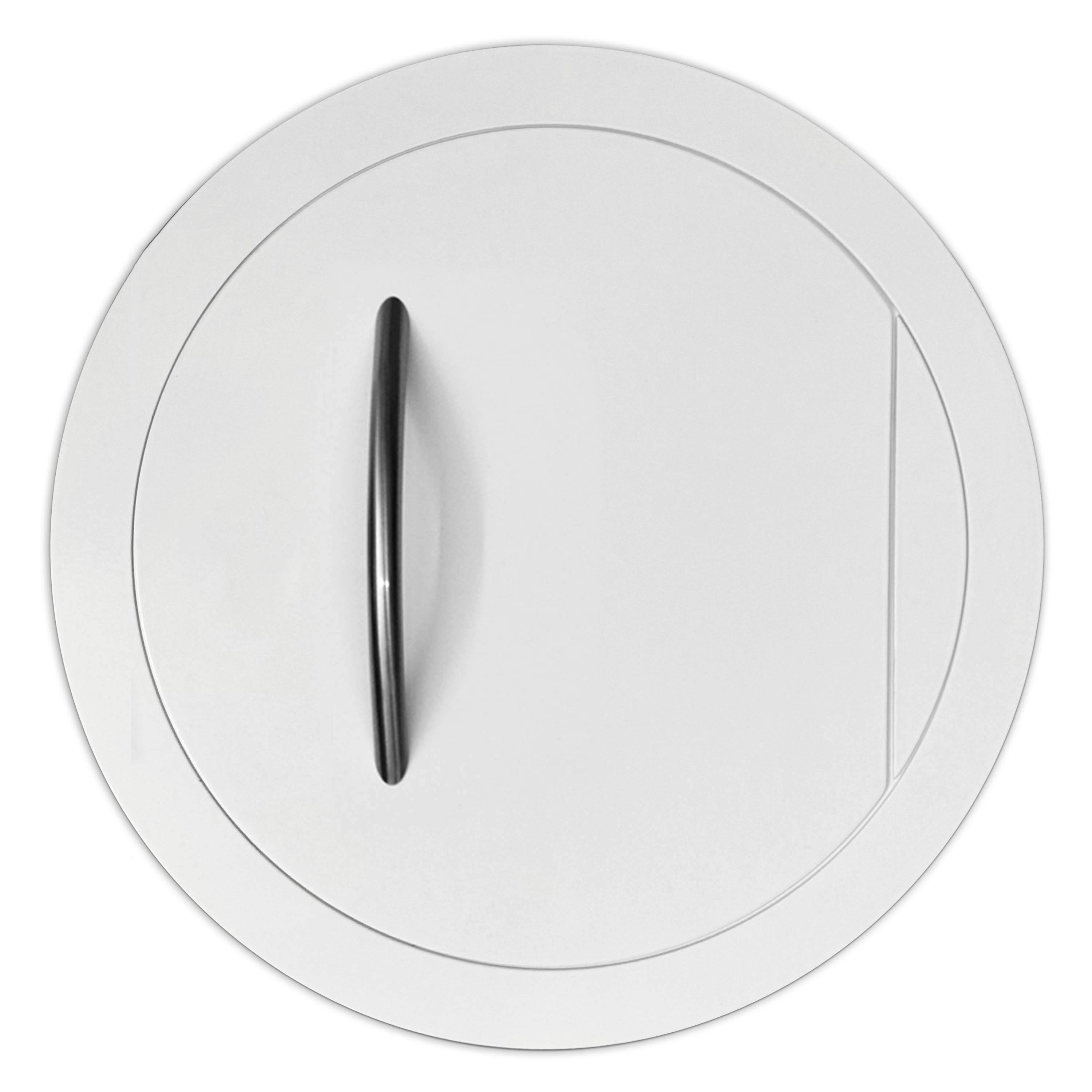 Einwurftür Metall - Weiß - einwandig - ohne Dichtung - rund/rund/rund - ⌀ 300 mm