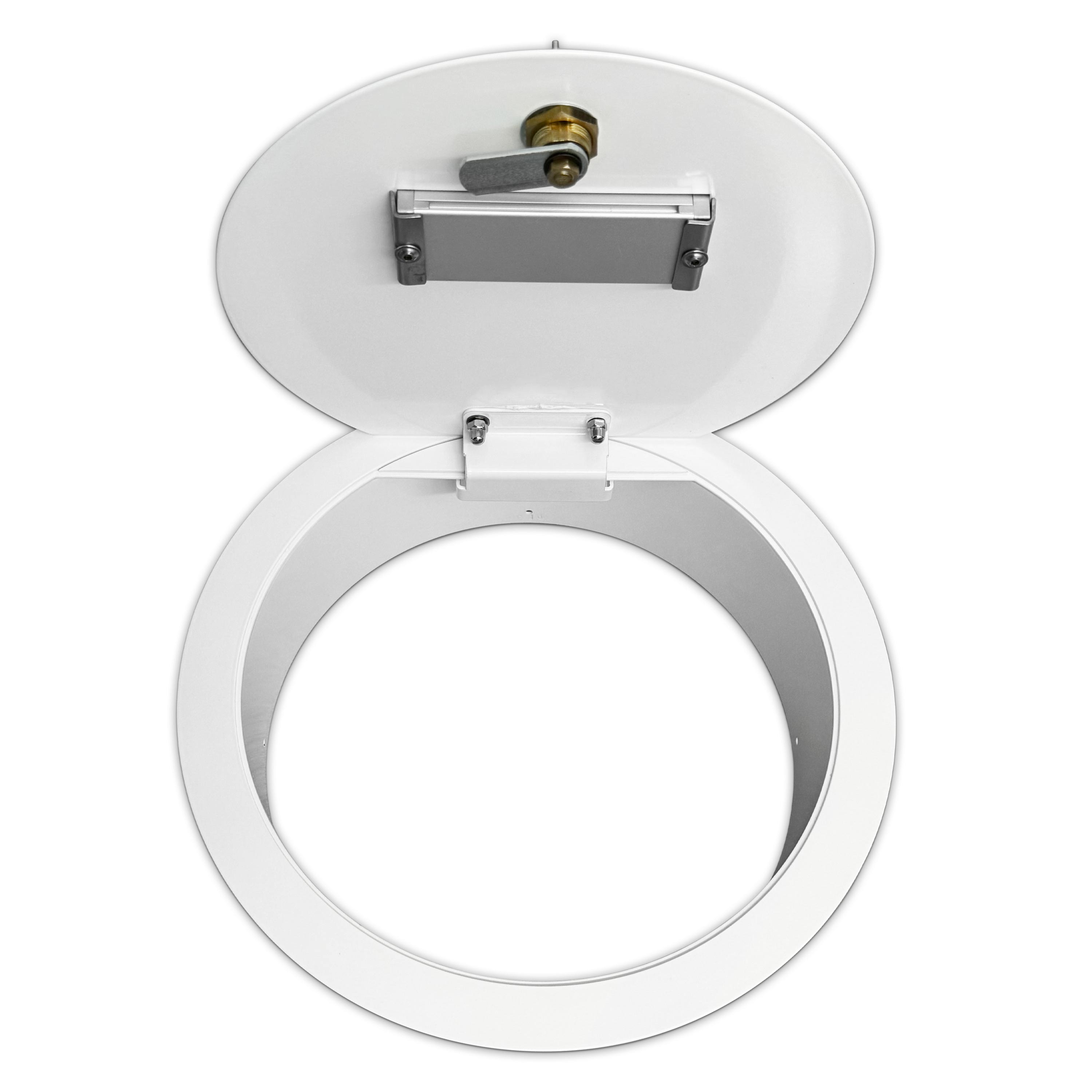 Einwurftür Metall - Weiß - einwandig - ohne Dichtung - rund/rund/rund - ⌀ 300 mm