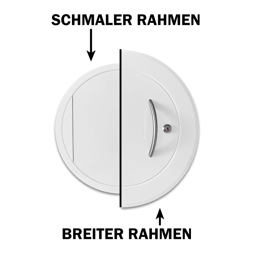 Einwurftür Metall - Weiß - einwandig - ohne Dichtung - rund/rund/rund - ⌀ 300 mm