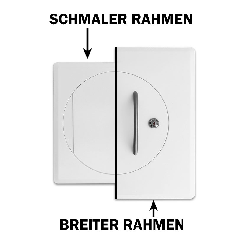 Einwurftür Metall - Weiß - einwandig - ohne Dichtung - eckig/rund/rund - ⌀ 300 mm
