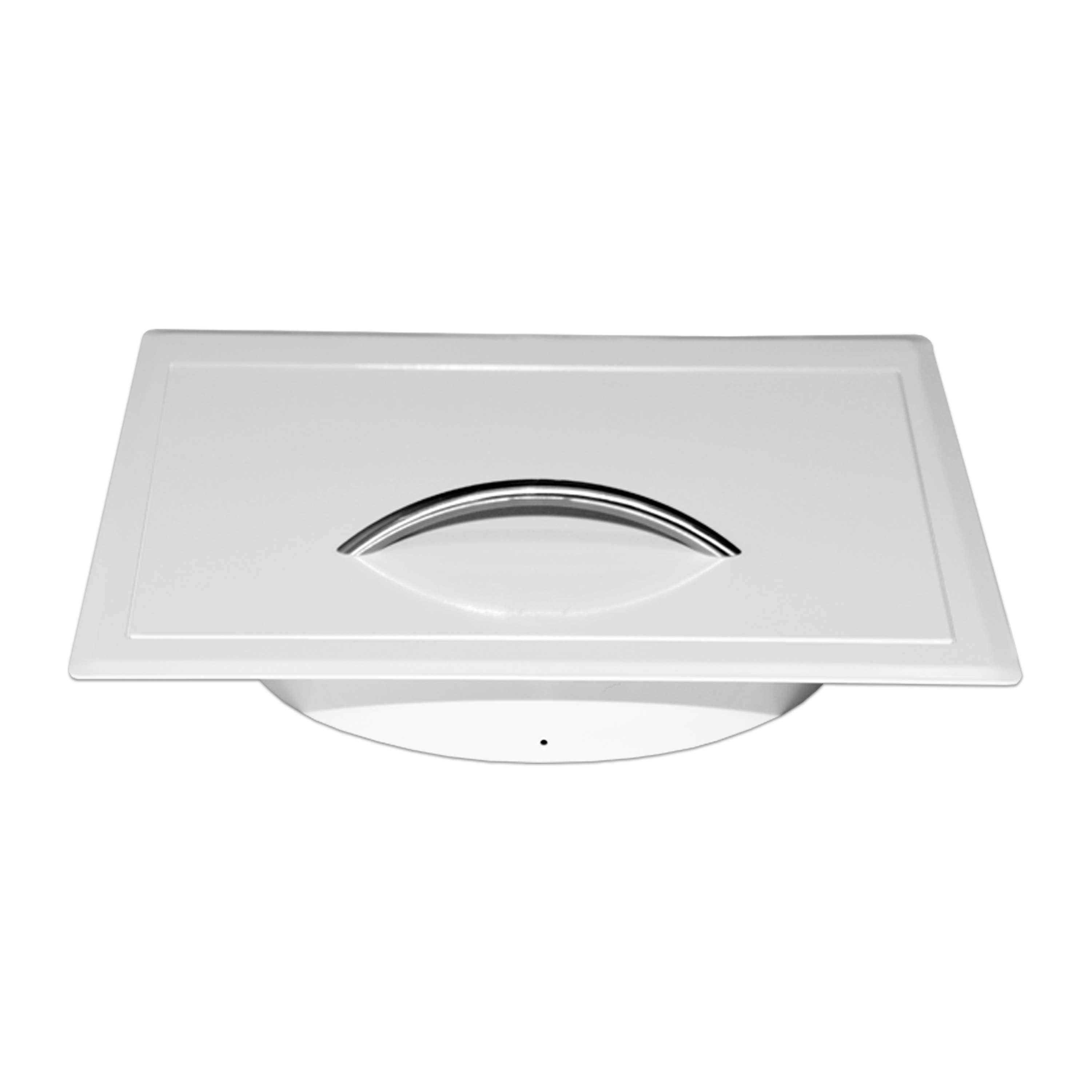 Einwurftür Metall - Weiß - einwandig - ohne Dichtung - eckig/eckig/rund - ⌀ 250 mm