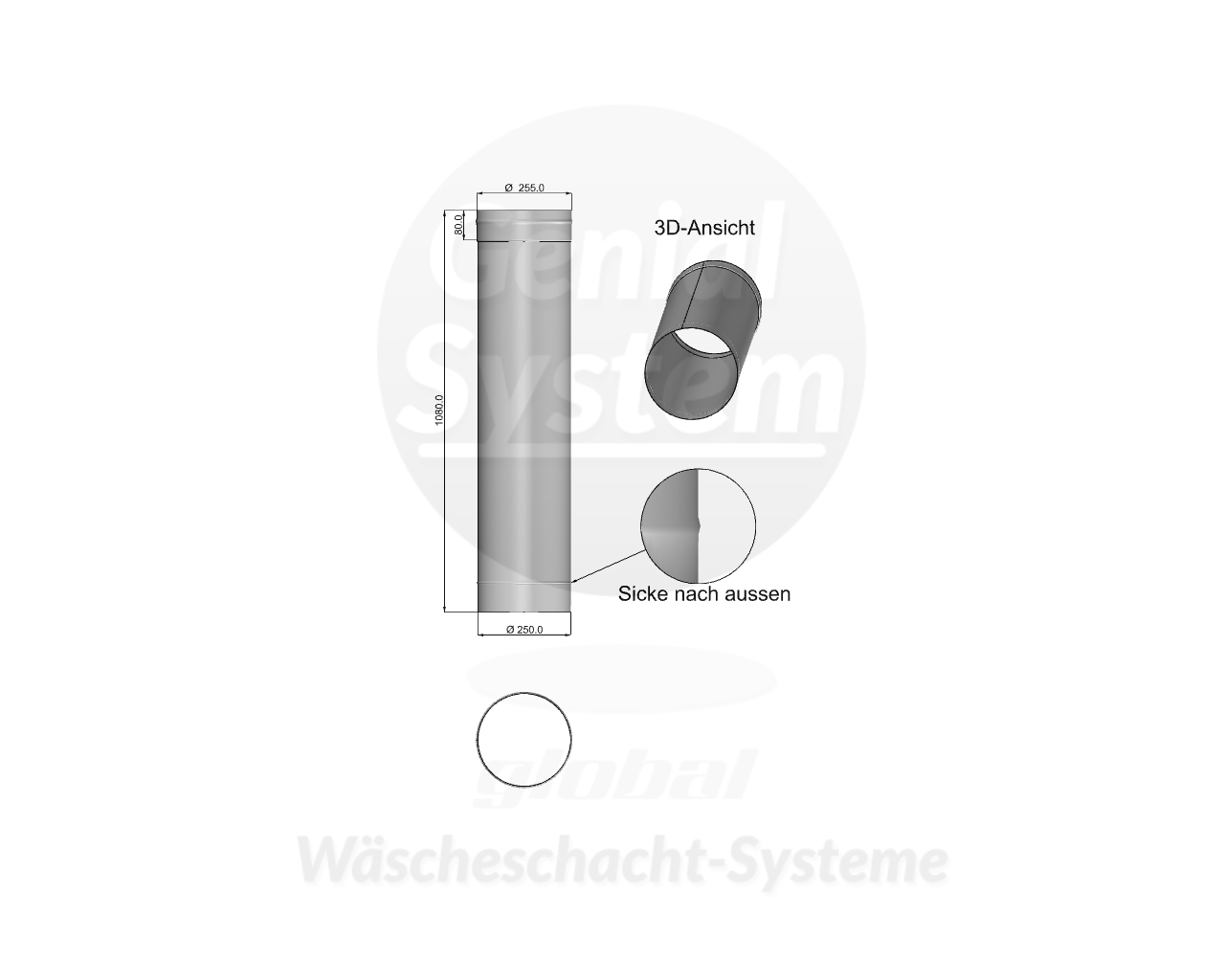 VA-Fallrohr lang