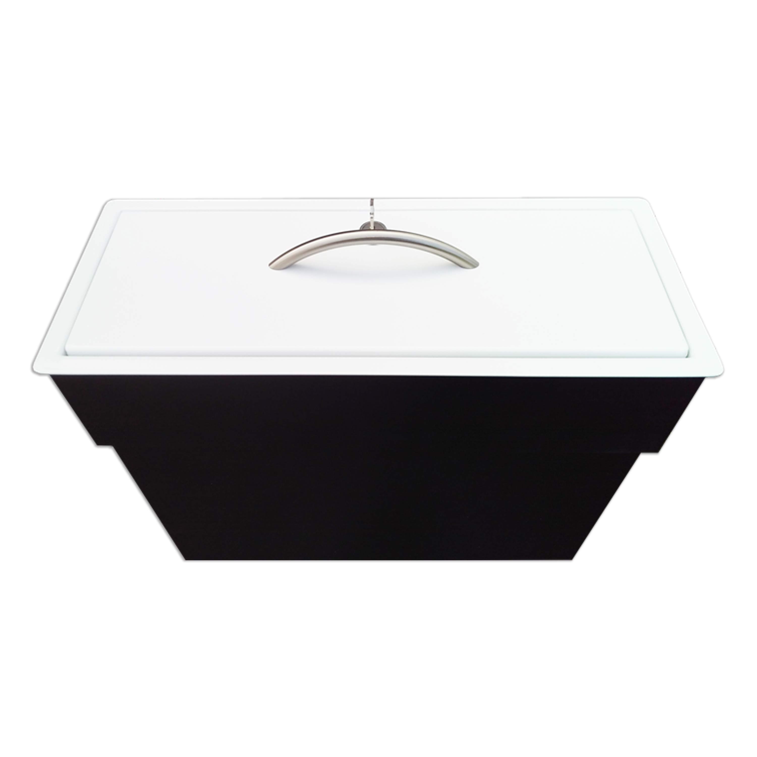 Flachkanal - Einwurftüre metall weiß mit Bügelgriff