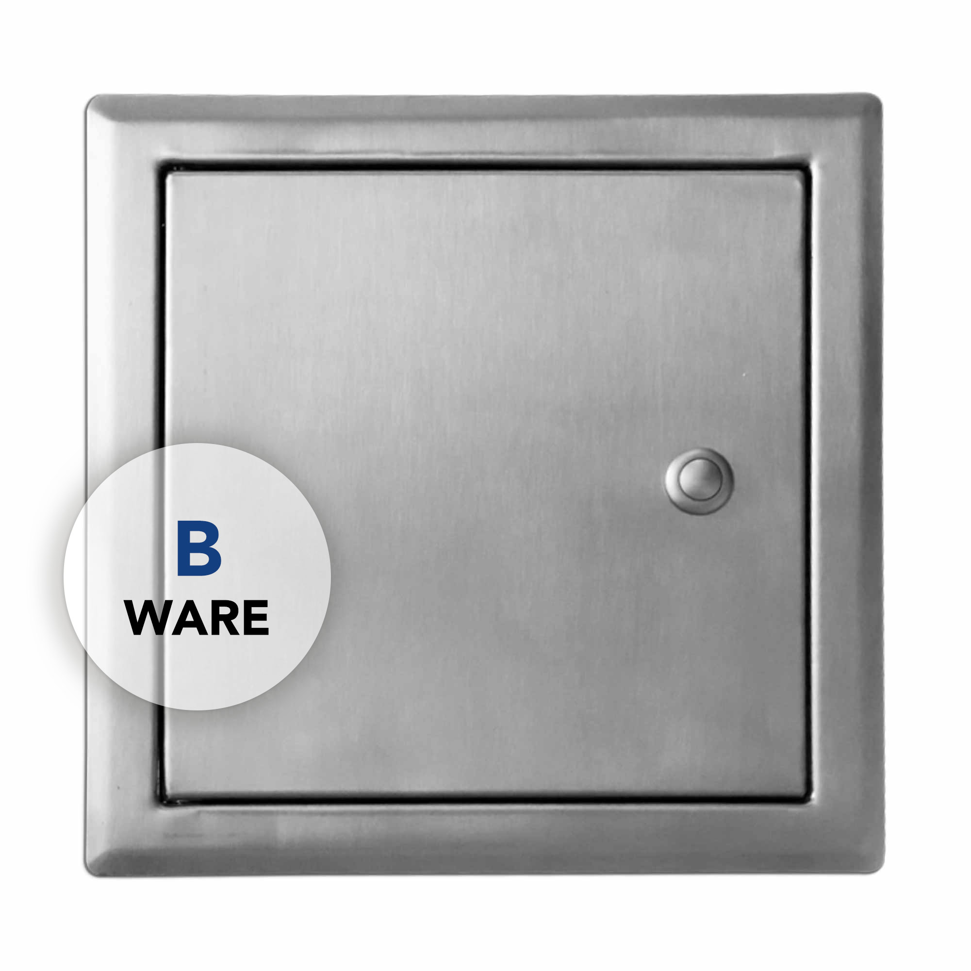 B-Waren Türe edelstahl-gebürstet mit Push-Knopf 300x300 mm