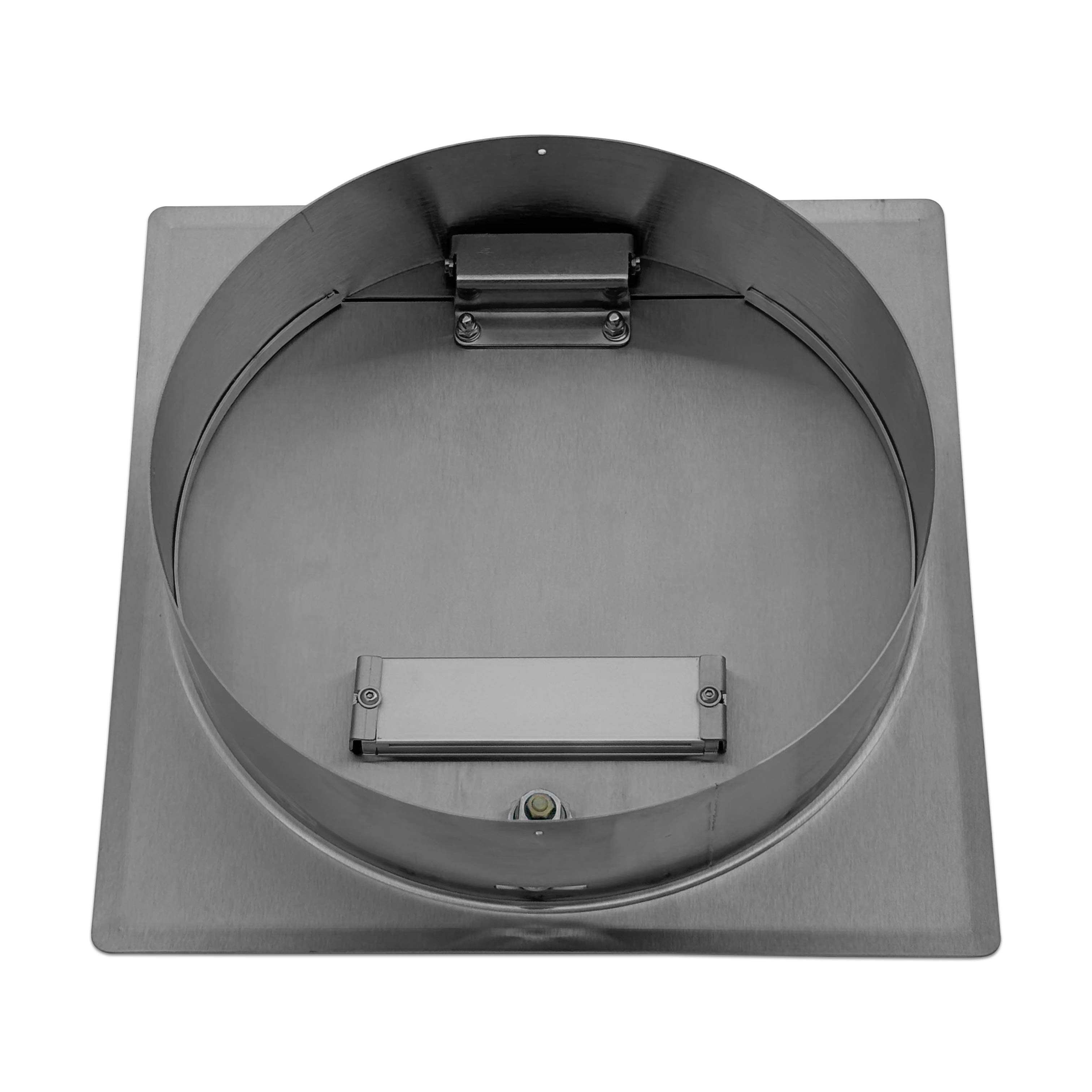 Einwurftür Metall - Edelstahl - einwandig - ohne Dichtung - schmaler Rahmen - eckig/rund/rund - ⌀ 300 mm