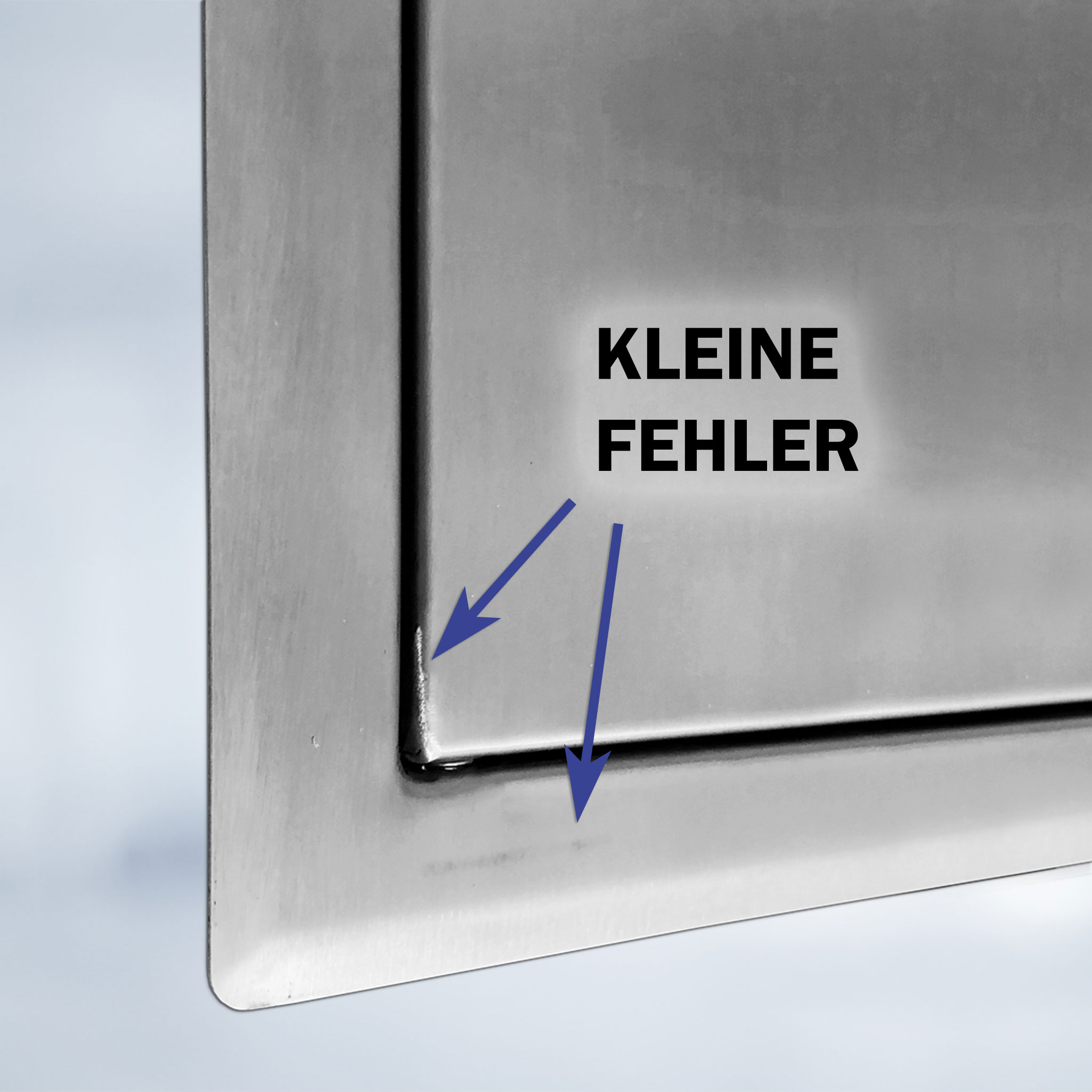 B-Waren Türe edelstahl mit Push-Knopf  240x300 mm