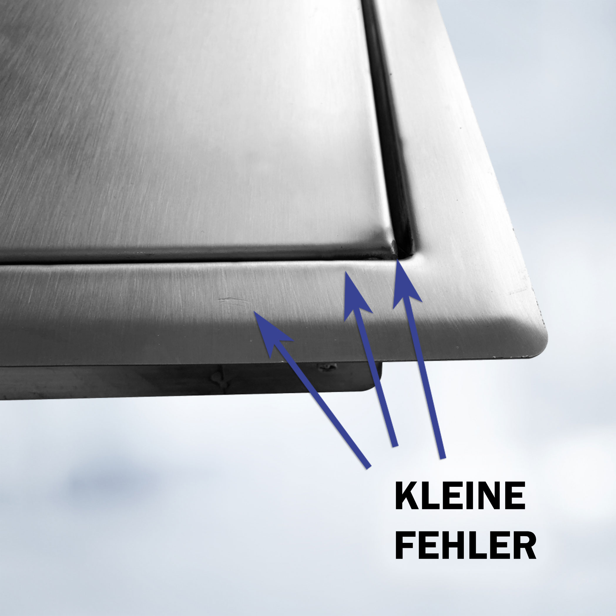 B-Waren Türe edelstahl mit Push-Knopf  240x300 mm